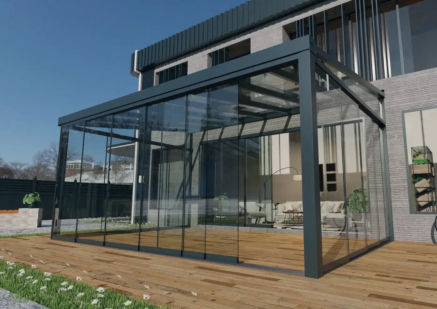 GSW10 ClearLine - Glasschiebewand mit 10mm Sicherheitsglas GSW10 ClearLine - Glasschiebewand mit 10mm Sicherheitsglas