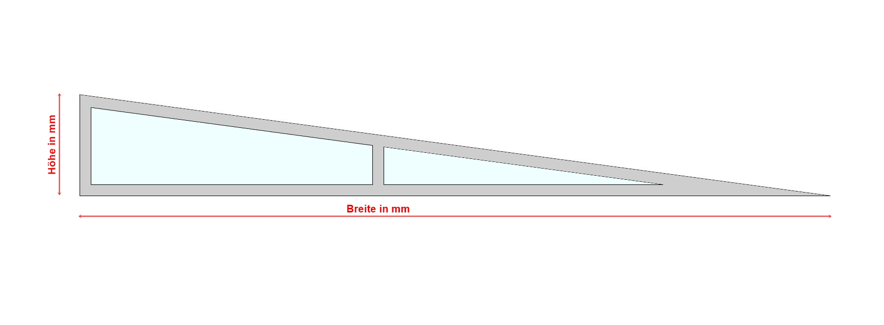VARIO spitzzulaufender Seitenkeil / Abschlusskeil für Terrassenüberdachung nach Maß