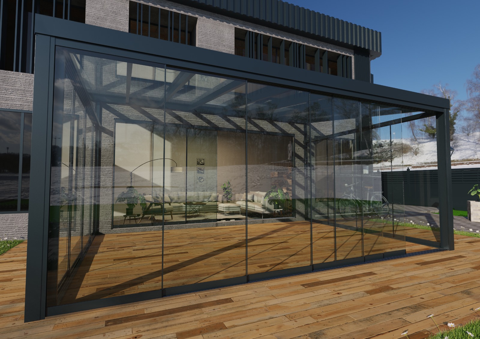 GSW10 ClearLine - Glasschiebewand mit 10mm Sicherheitsglas GSW10 ClearLine - Glasschiebewand mit 10mm Sicherheitsglas